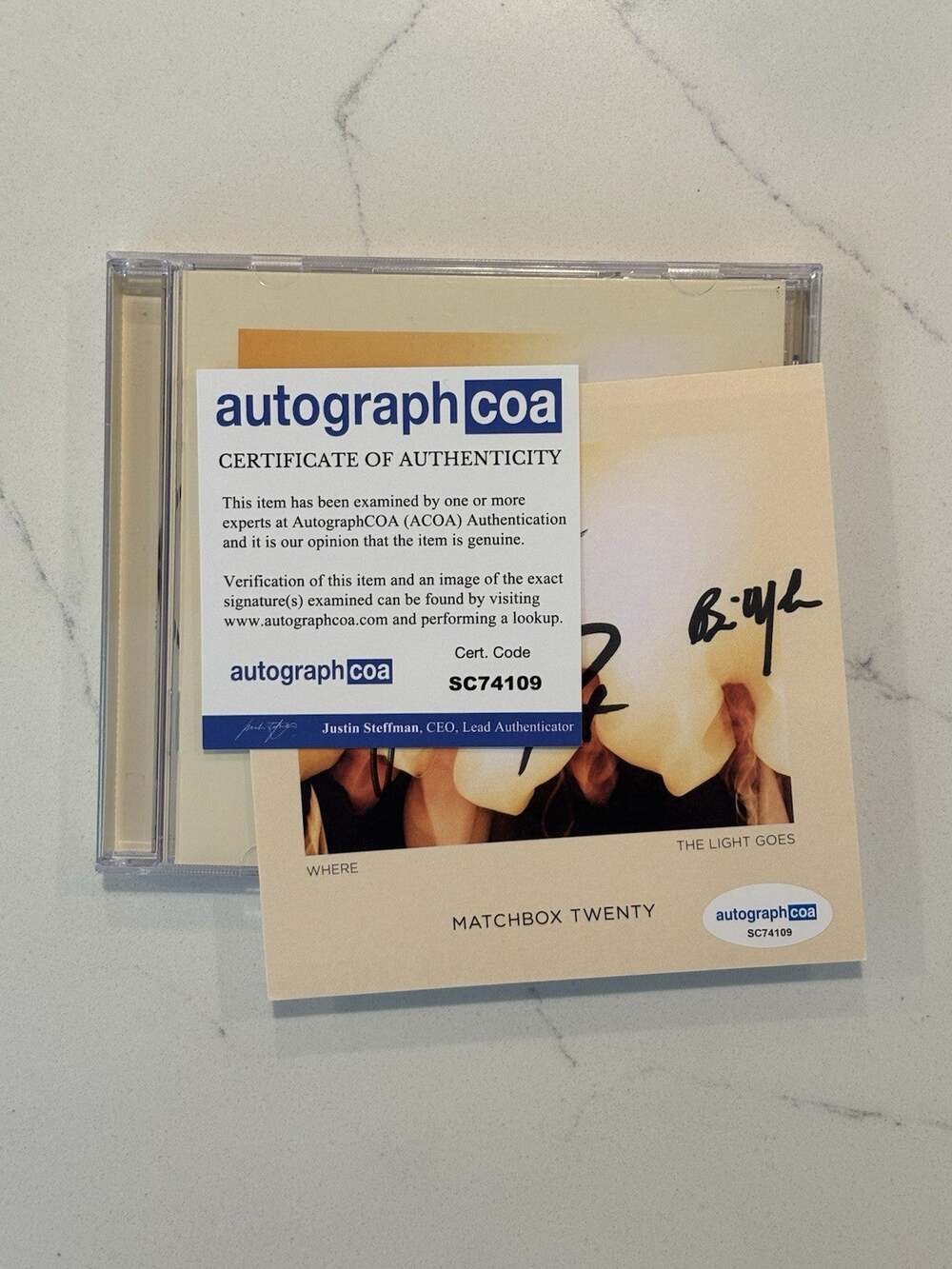 MATCHBOX 20 (Twenty) Where The Light Goes Signed CD Autograph ACOA Certified 5